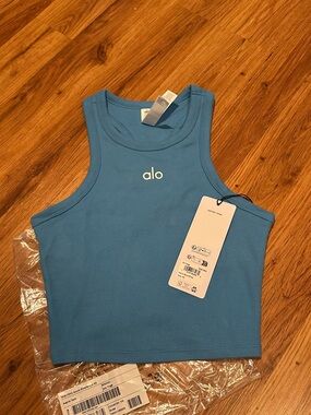 ALO Yoga Girls' Sky Blue Ribbed Tank